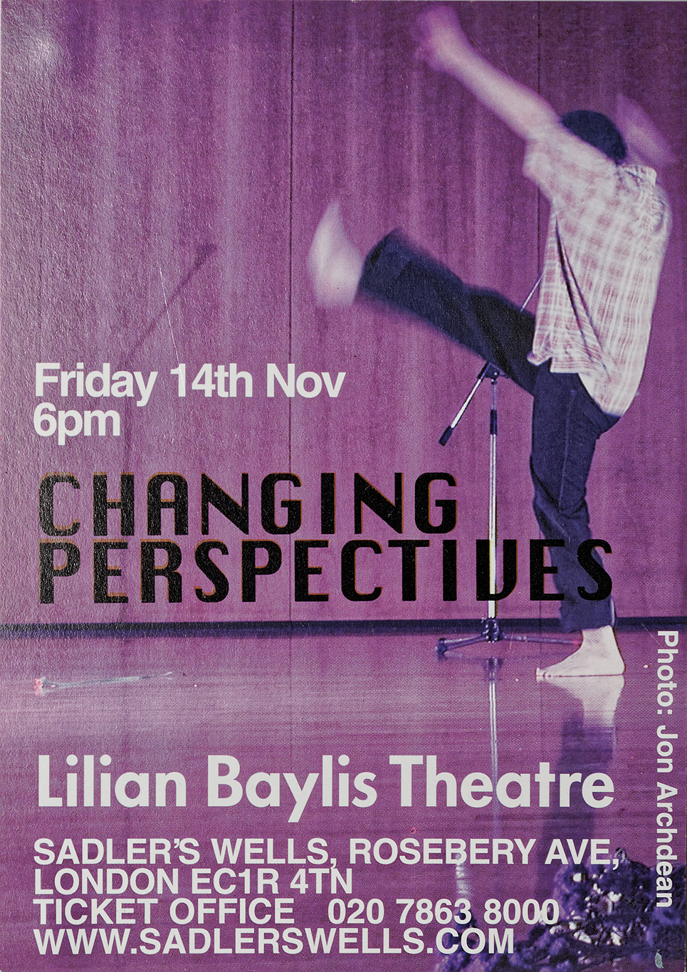Front of postcard for Changing Perspectives performance 2003